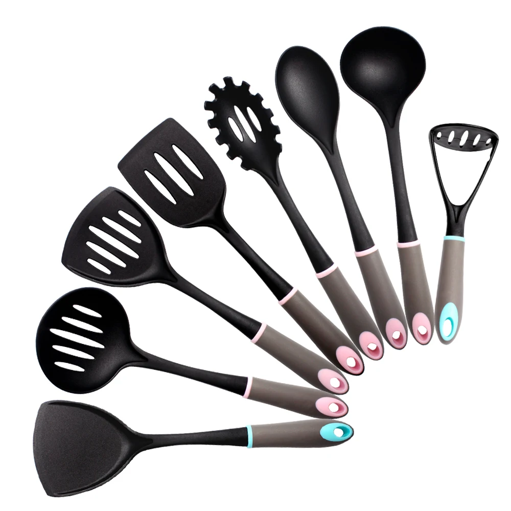 

Cooking Spatula Set Nylon Non-stick Kitchenware Kit Kitchen Baking Tools Utensils with Soft Handle Shovel Turner Cookware 8PCS