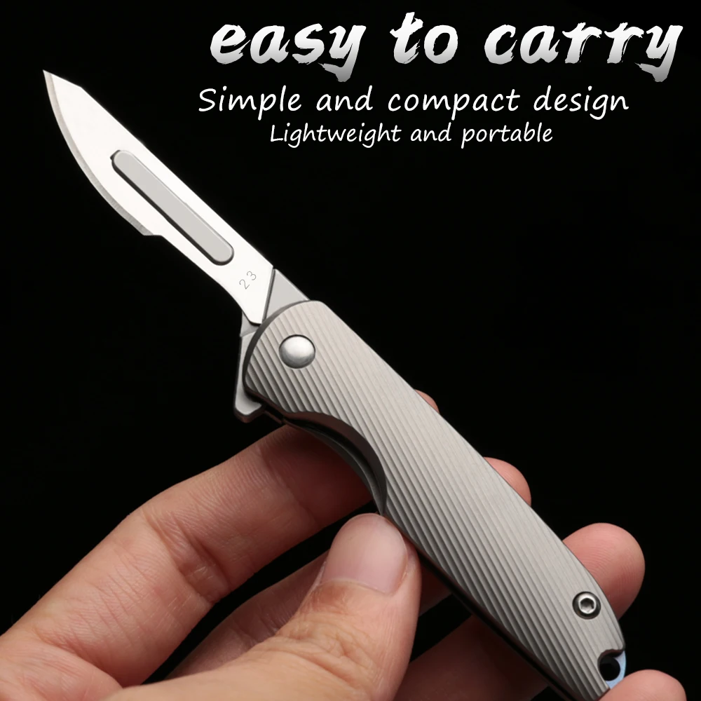 

Titanium Alloy Practical Folding Knife Mini Portable Outdoor Self-defense Knife Multi-function Tool Knife