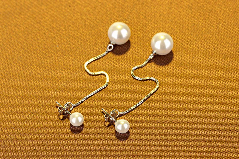 Классические жемчужные серьги для женщин серебро 925 пробы ювелирные изделия