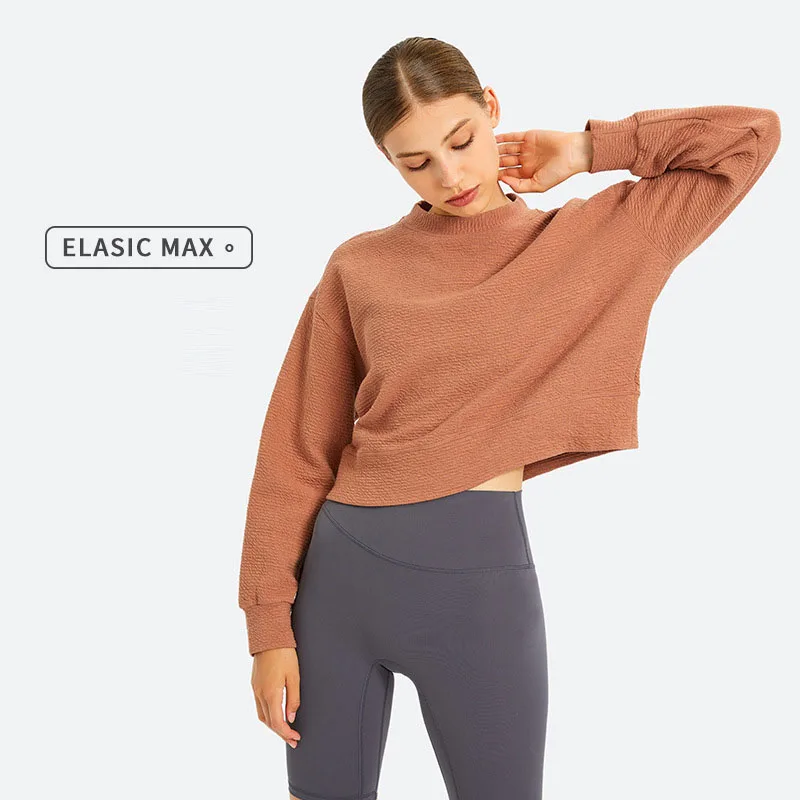 

Новые женские спортивные толстовки для тренировок удобные тренировочные фитнес приятные для кожи толстовки для отдыха пуловер Топ с длинн...