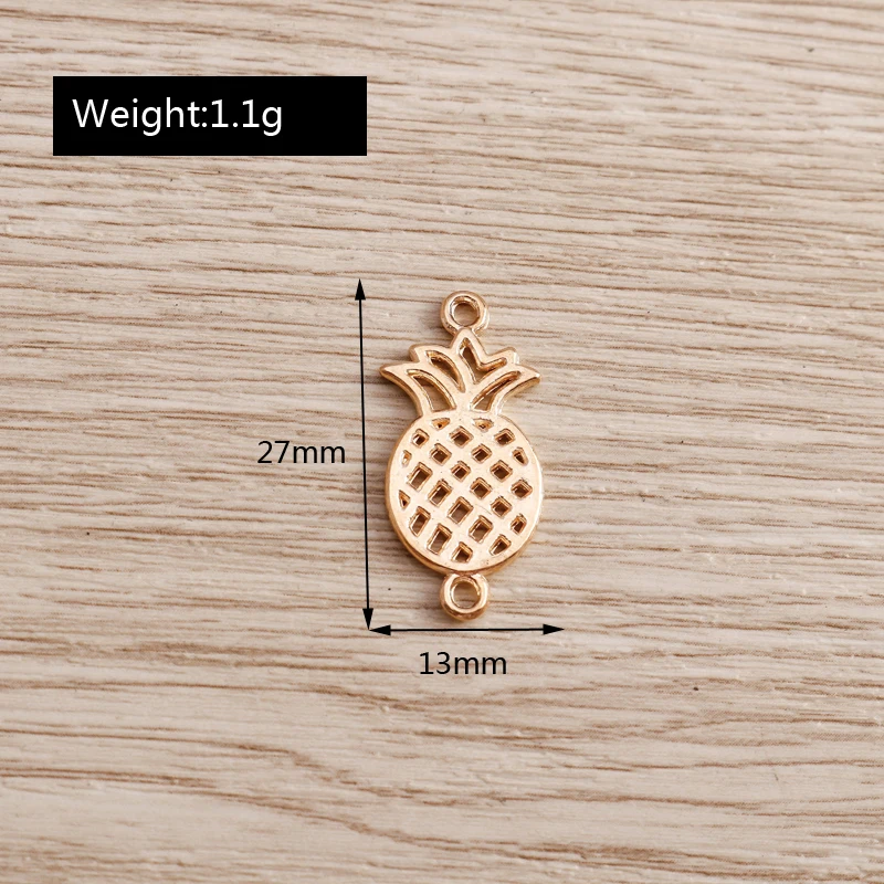 

20pcs 13*27mm Metal Hollow Pineapple Charms Connector for Jewelry Accessories DIY Golden Fruit Charms Making Necklaces Bracelets