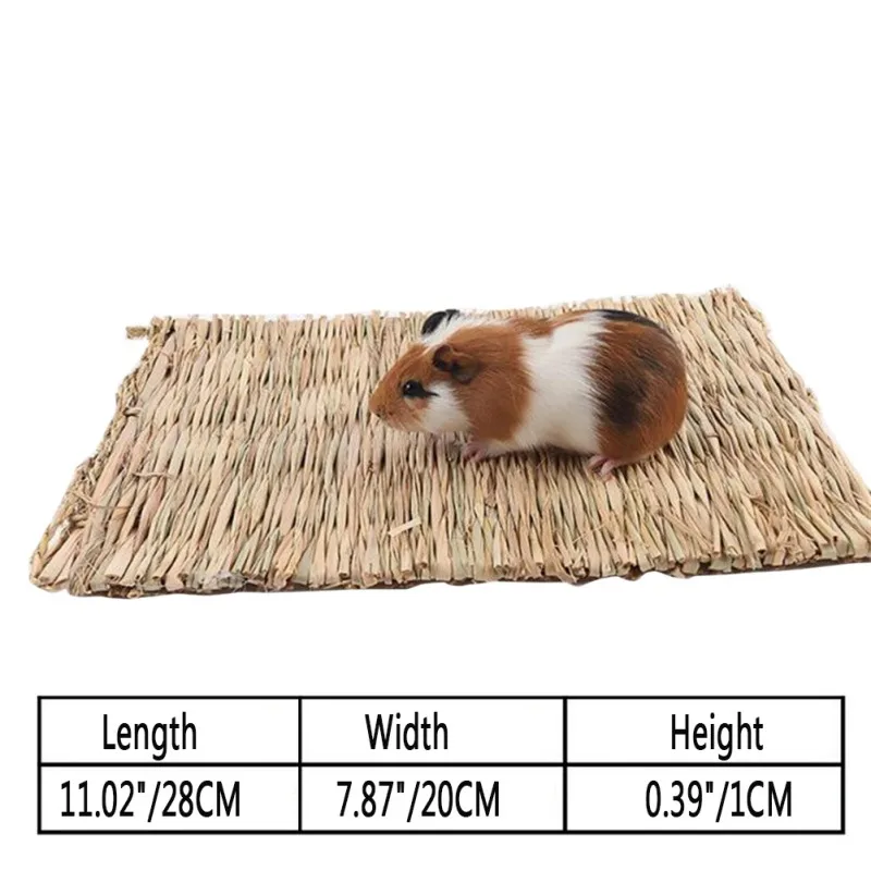 

Hamster Grass Mat for Rabbits Cages for Natural Small Pet 100% Hand Made Woven Straw Pet Nest Bed for Totoro Guinea Pig Animal