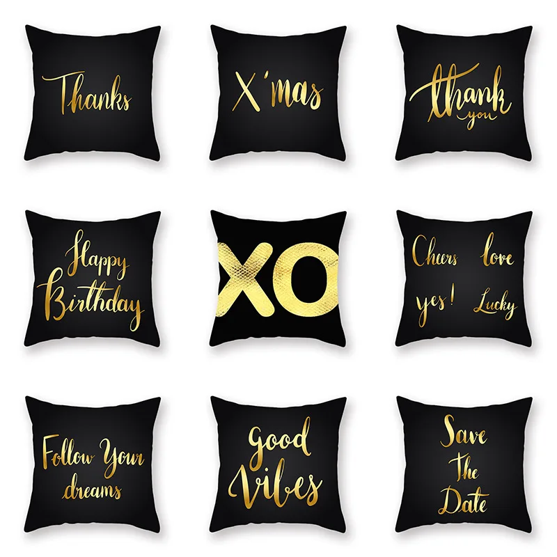 Горячая Лидер продаж Подушка Чехол Рождество с днем рождения слова Роскошная