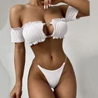 RUUHEE, бандо, бикини для женщин, 2021, купальник с низкой талией, однотонные леопардовые купальные костюмы, пляжная одежда, пуш-ап, купальник, сексуальное бикини для женщин