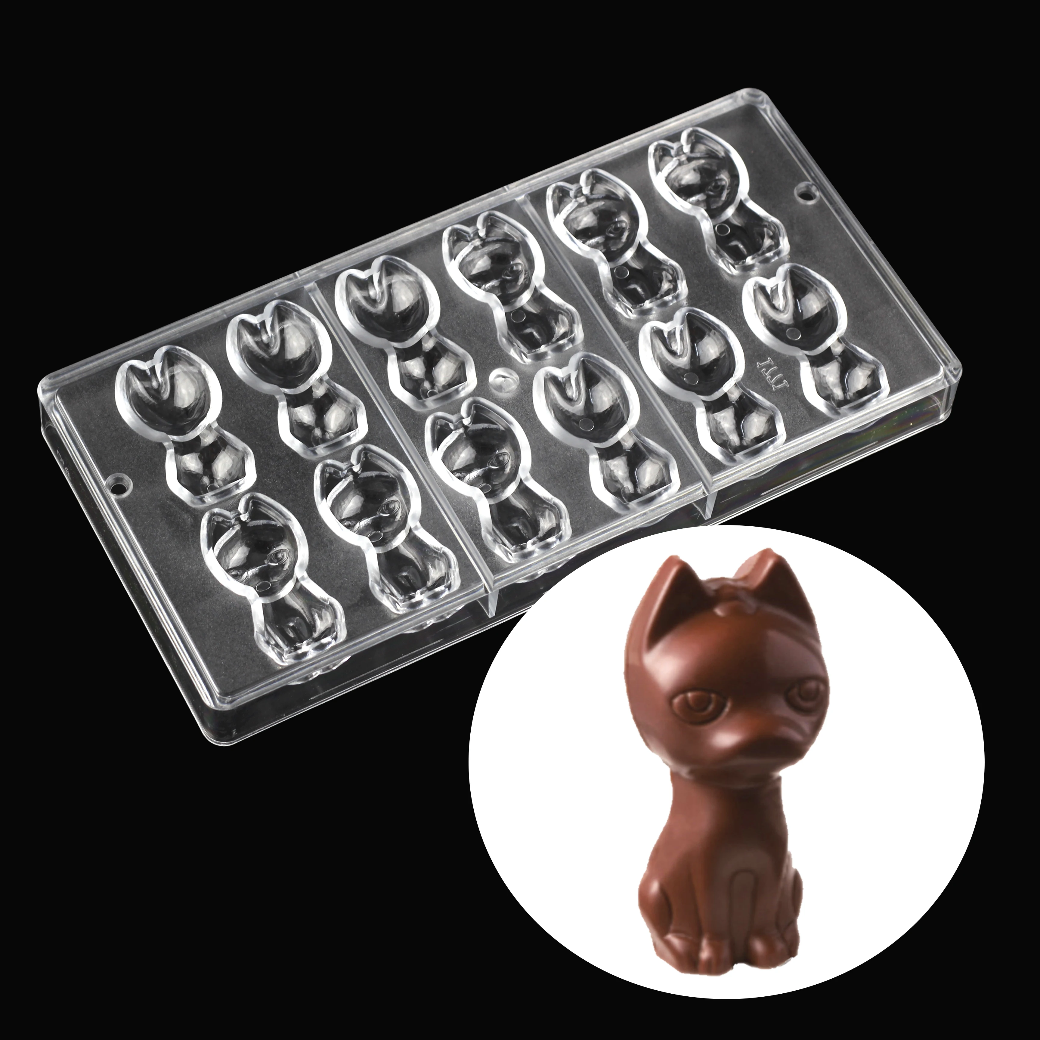 

Bakeware Cat Shape Polycarbonate Chocolate Mold Creative Candy Pastry Confectionery Tools Baking Mold For Cake Decorating Tools