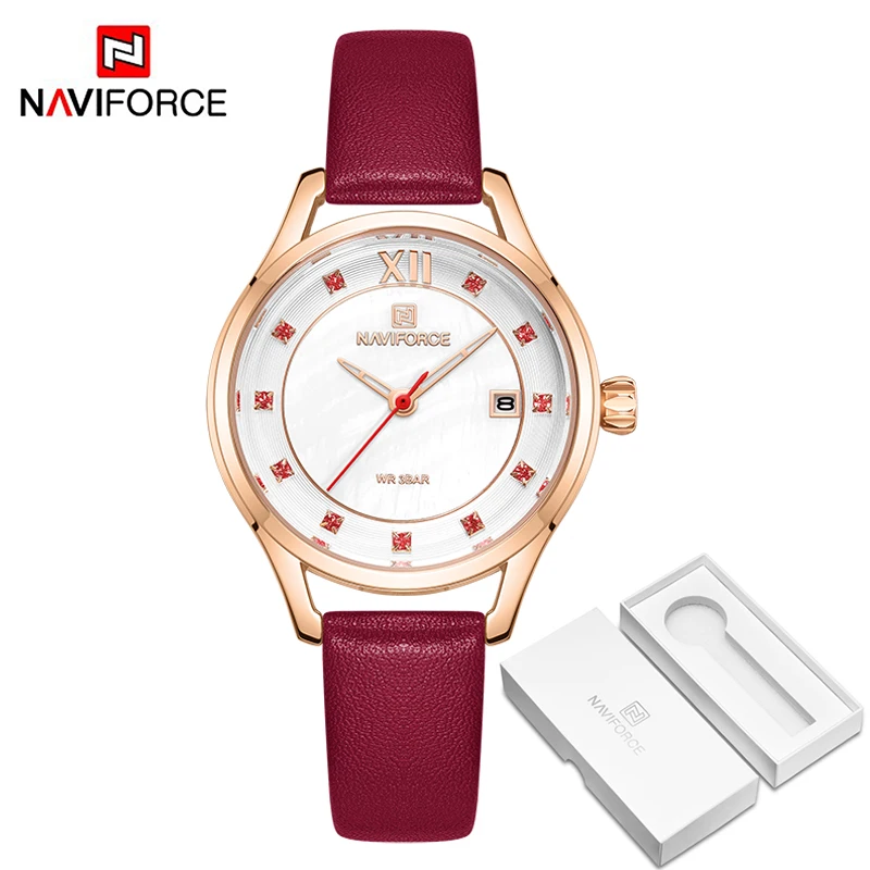 RGWR BOX Новинка NAVIFORCE женские часы модные роскошные часы со стразами синие кварцевые часы водонепроницаемые повседневные часы женские наручные часы Relogio Femino - Цвет: RGWR BOX