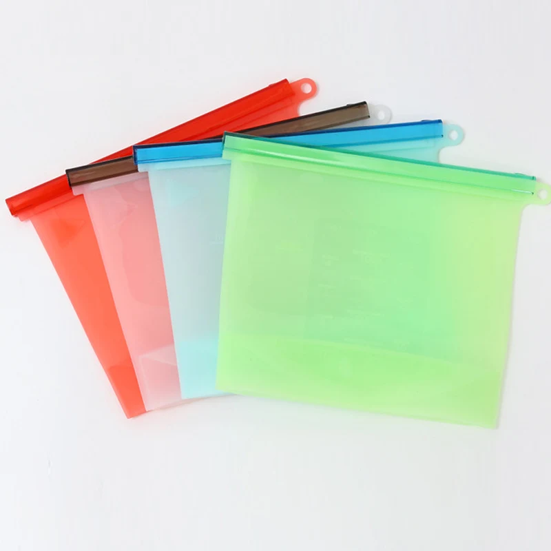 

Silicone Food Storage Bags Reusable Fresh Bag Vacuum Sealer for Fruit Meat Milk JAN88