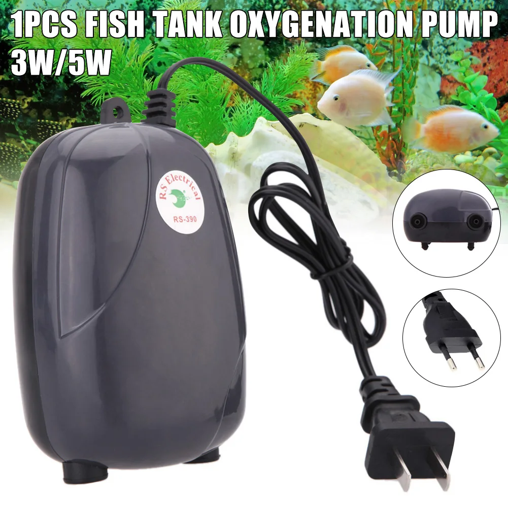 

Ultra Silent Air Pump Aquarium Fish Tank Pond Pump Hydroponic Oxygen Pump 3/5W AC889