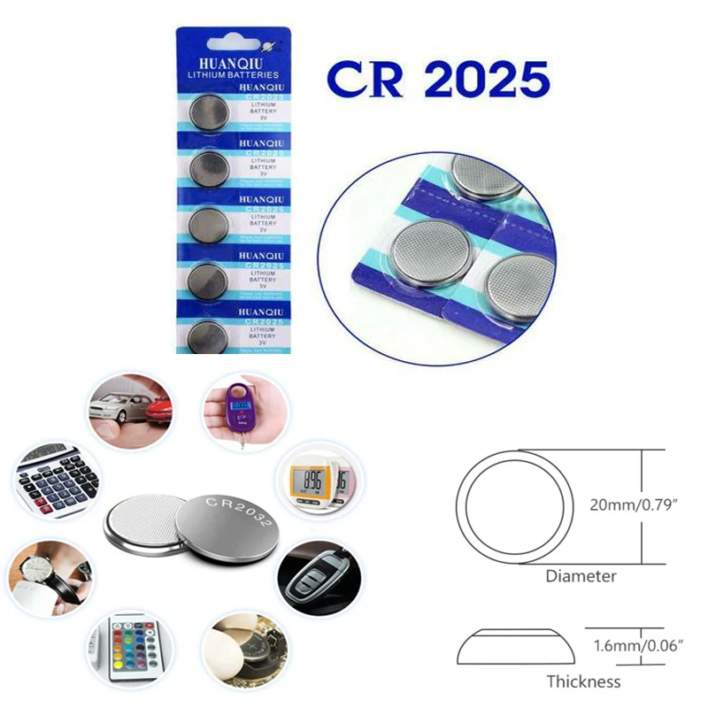 

10PC CR1220 CR1620 CR927 CR2025 CR2032 CR2016 3V Lithium BatteryFor Watch Toy Calculator Car Remote Control Button Coin Cell