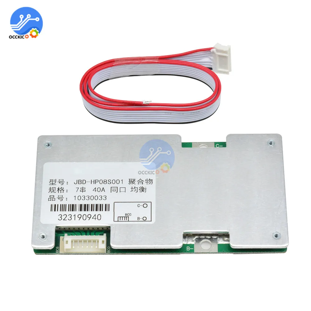 BMS 7S 24V 40A 18650 литиевая батарея Защитная плата балансировщик Lipo Li-Ion PCB эквалайзер
