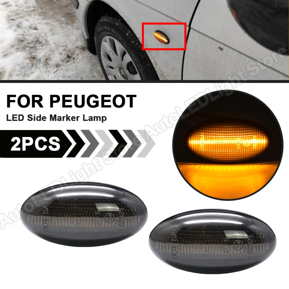 

2Pc LED Side Marker Turn Signal Light Lamp For Peugeot 107 1007 108 206 307 407 4007 607 Partner CITROEN C1 C2 C3 C4 C5 C6 JUMPY