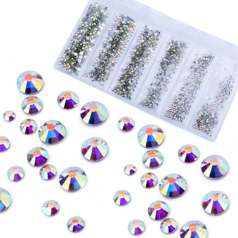 

1Set Glass Nail Art Craft Decorations Multi Shapes with Dotting Pen Tweezers Kit Nails Ornaments Manicure Tips Decor DIY for Use