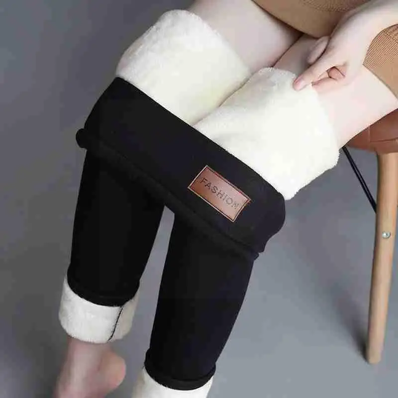 Fashion Fleece Leggings Elastic Thermo Leggings Woman Fleece Winter Skinny Warm High Keep Cold-resistant Leggings Trousers
