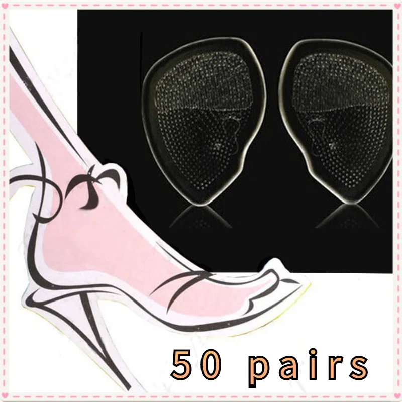 

100 Pcs Shoe Pads Forefoot Cushion Silicone Massage Non Slip High Heels Insole Pain Relief Foot Support Foot Care Pad Shoe Sole