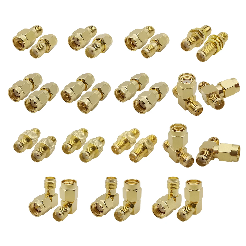 

15Pcs/lot SMA Connectors Set SMA Male Female to RP SMA Male Female Straight/Right Angle RF Coaxial Adapter for FPV WIFI Antenna