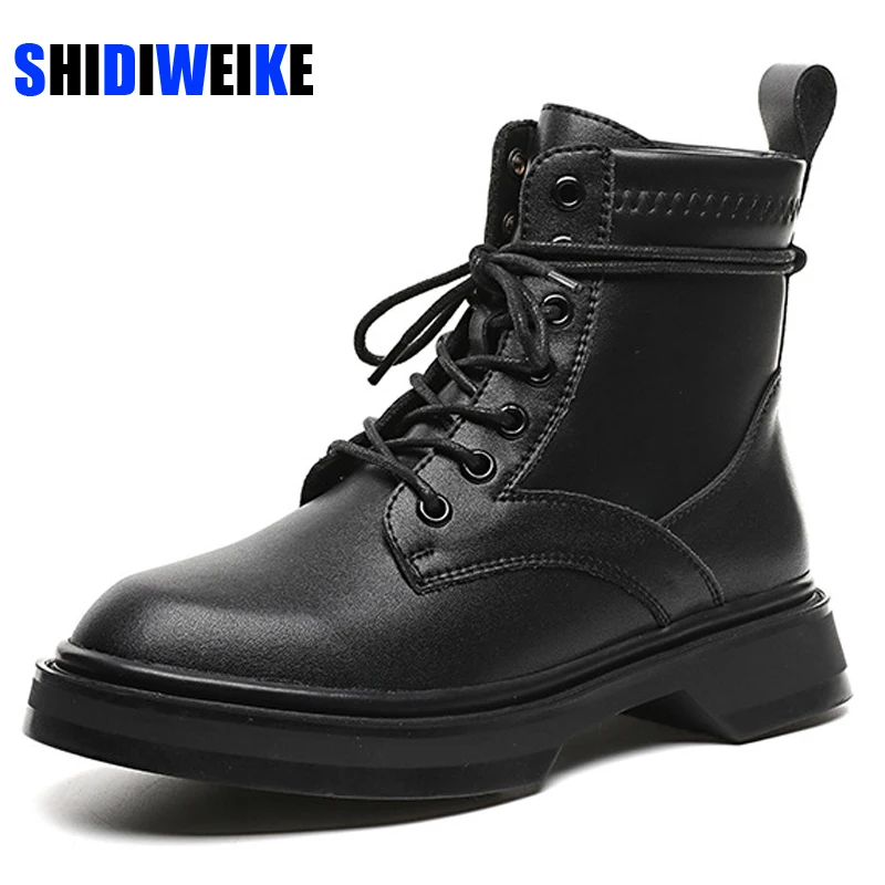 

Женские ботильоны; Обувь на низком каблуке; Женская Винтажная обувь из натуральной кожи; Сезон осень-зима; Теплые высокие зимние сапоги; Обу...