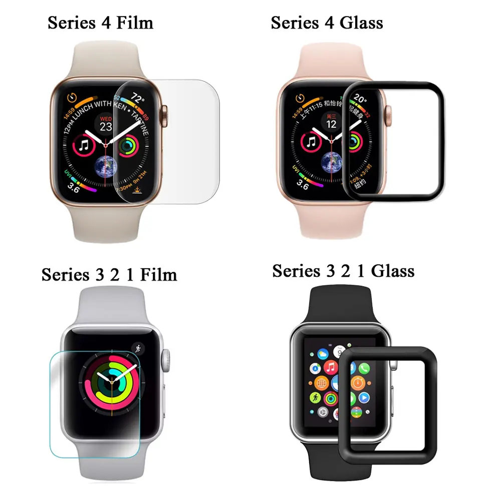 Защитное стекло для apple watch band 44 мм 40 мм iwatch series 5 4 3 2 1 42/38 мм 9H Взрывозащищенная пленка из закаленного стекла