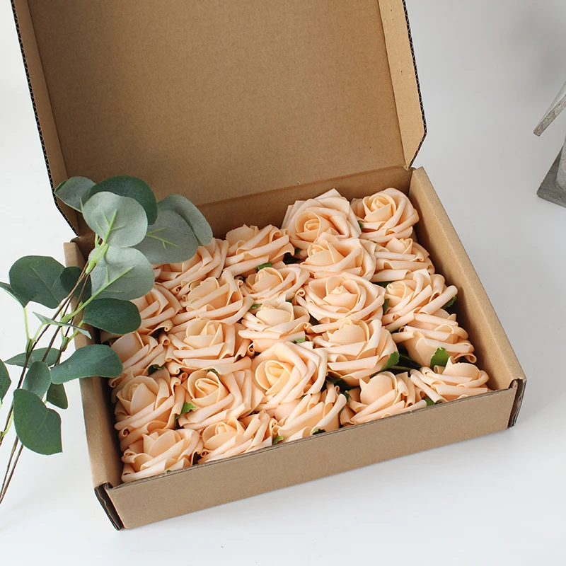 

Искусственные цветы, розы, 25 шт., настоящие искусственные розы из пены, украшение «сделай сам» для свадьбы, невесты, свадебных букетов