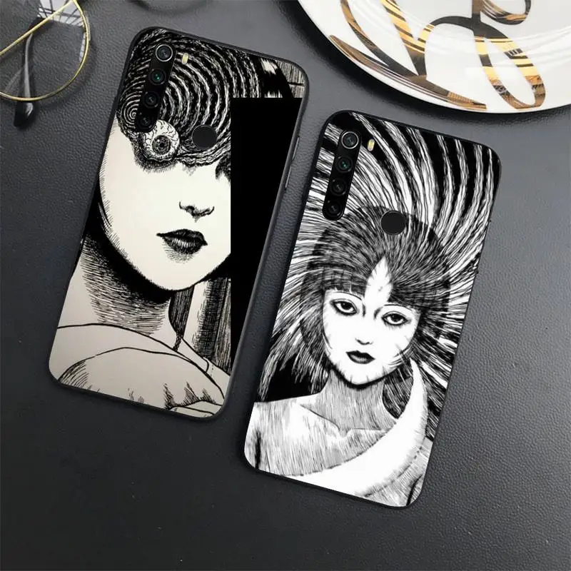 

Junji Ito Tees Horror comics Phone Case For Xiaomi Redmi note 7 8 9 11 t s 10 A pro lite funda shell coque cover