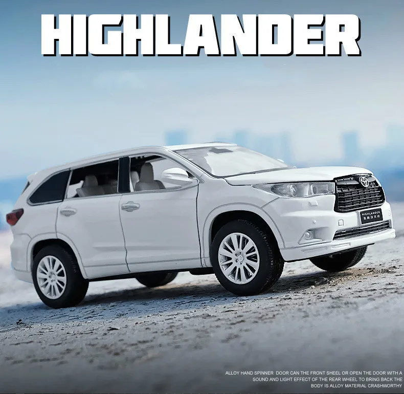 1:32 TOYOTA Highlander литья под давлением сплав модель автомобиля игрушка высокая имитация металла SUV модель 6 дверей может быть открыт подарок для детей Рождество