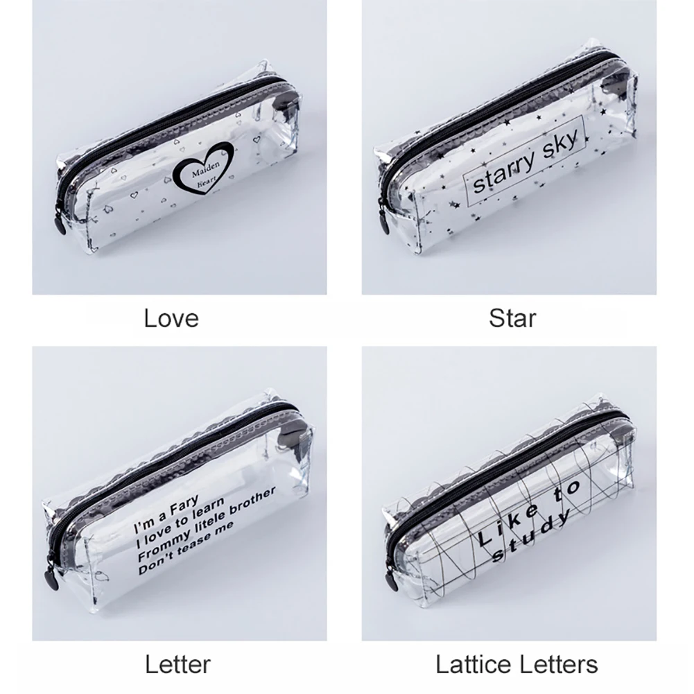 Милый чехол для карандашей с авокадо вместительный Прозрачный блестящий