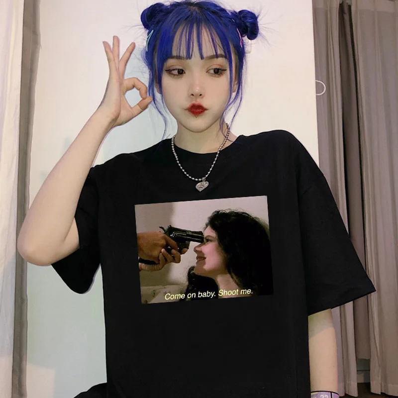 Футболка женская летняя в стиле Харадзюку свободная повседневная забавная