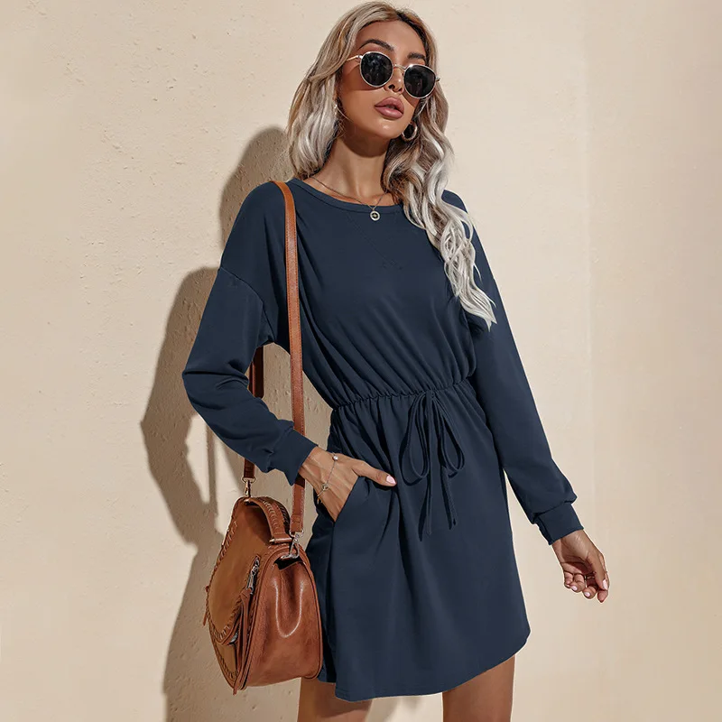 Осень/Зима 2021 Новинка женское короткое платье с длинными рукавами в европейском