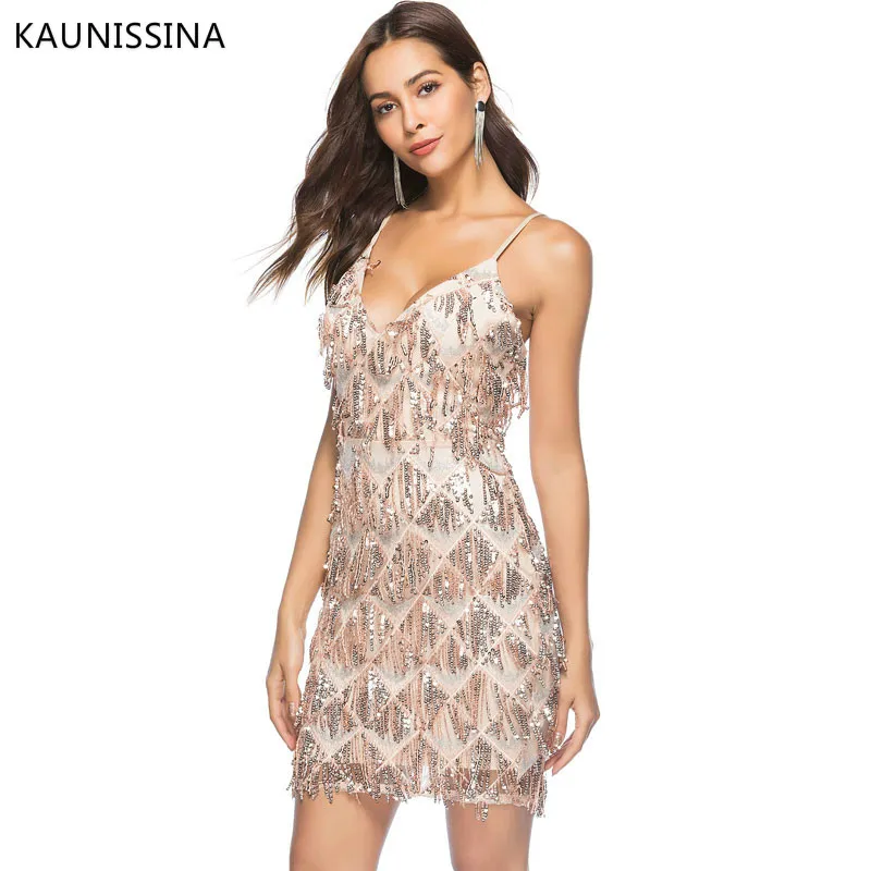 Женское однотонное платье с V образным вырезом на тонких бретельках|Коктейльные