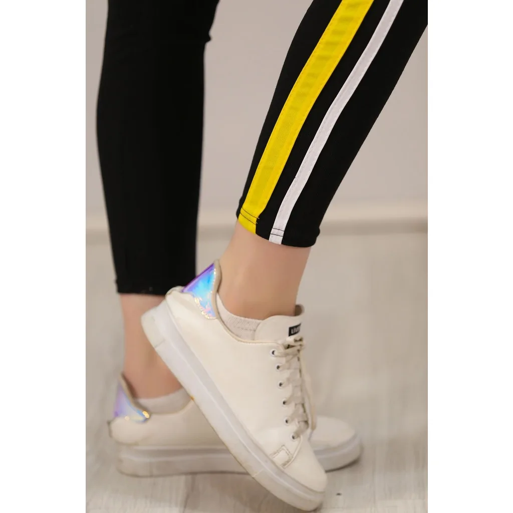 So Seritli Leggings Siyahsari - 0240.432.