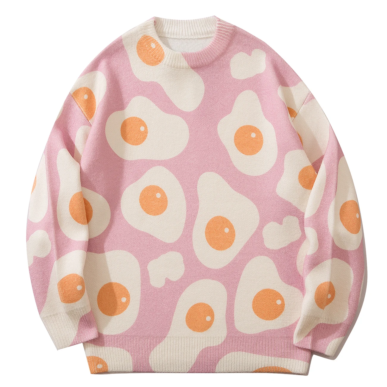 Свитер Женский вязаный в стиле Харадзюку уличный пуловер с рисунком яиц