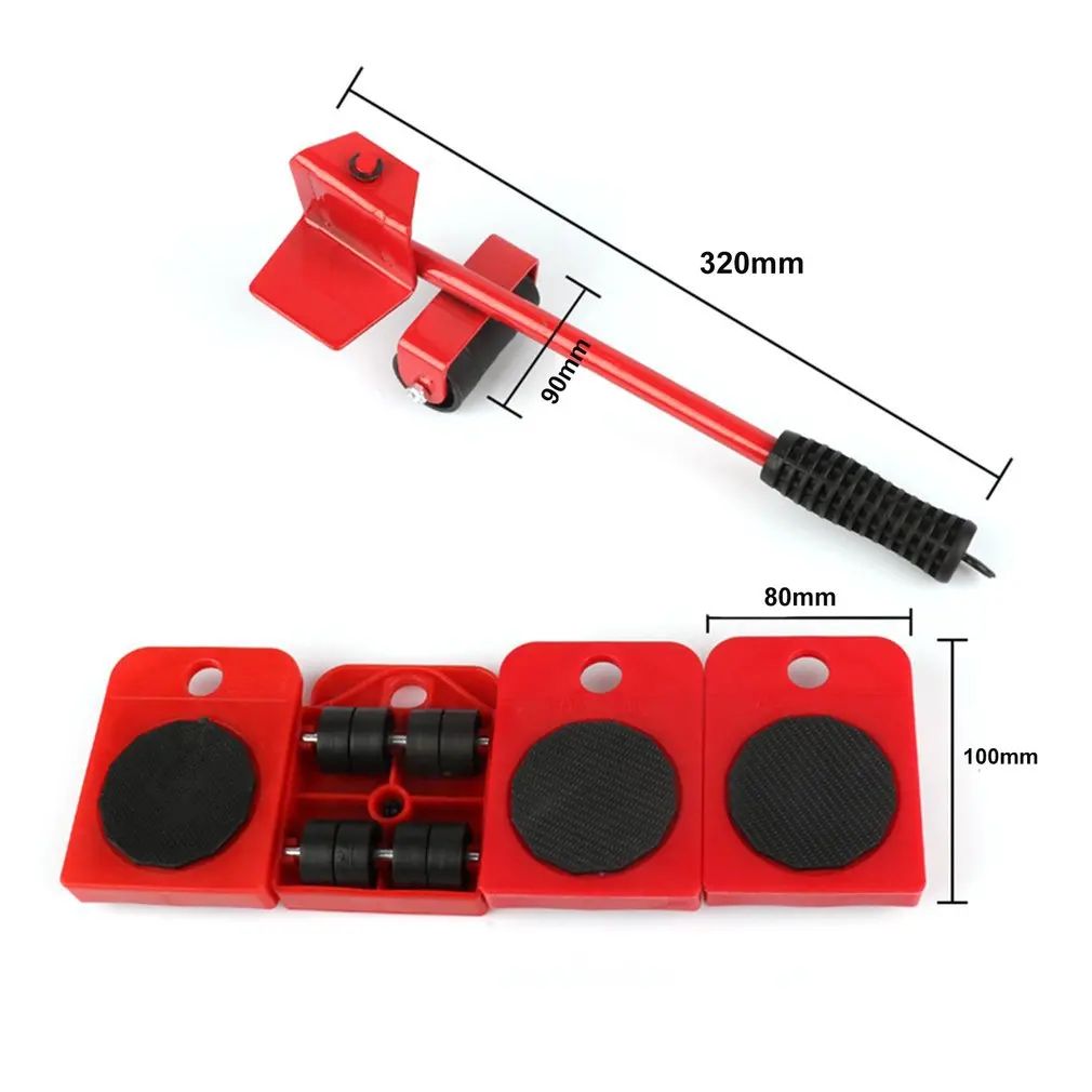 

5 in 1 Portable Furniture Lifter Mover 5 Pieces Furniture Transport Set Furniture Lifter and Furniture Sliders Tool Kits