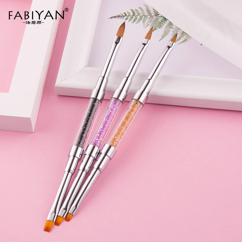 3 шт./компл. акриловый УФ-гель Кристалл Стразы лак плоская кисть для наращивания