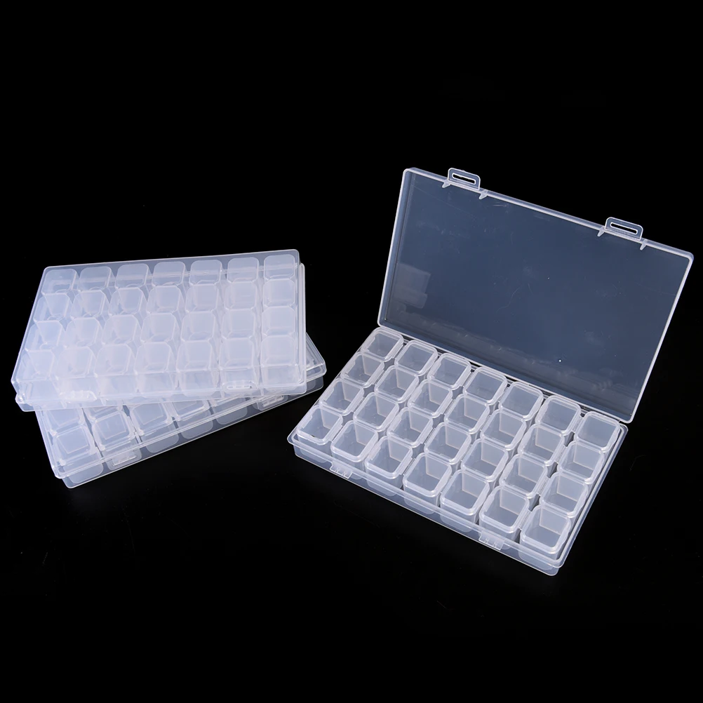 

28 Slots Beads Jewelry Packaging Display Sundries Storage Clear Plastic Adjustable Jewelry Storage Box Case Craft Organizer