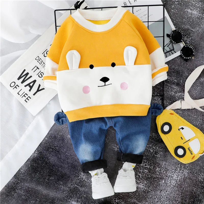 Осенне-зимняя одежда для маленьких мальчиков новинка 2019 утепленная повседневная