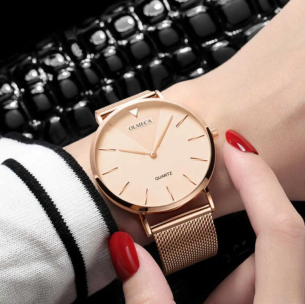 Спортивные женские часы OLMECA Rose Роскошные Брендовые Часы платье Reloj Mujer водонепроницаемые наручные часы