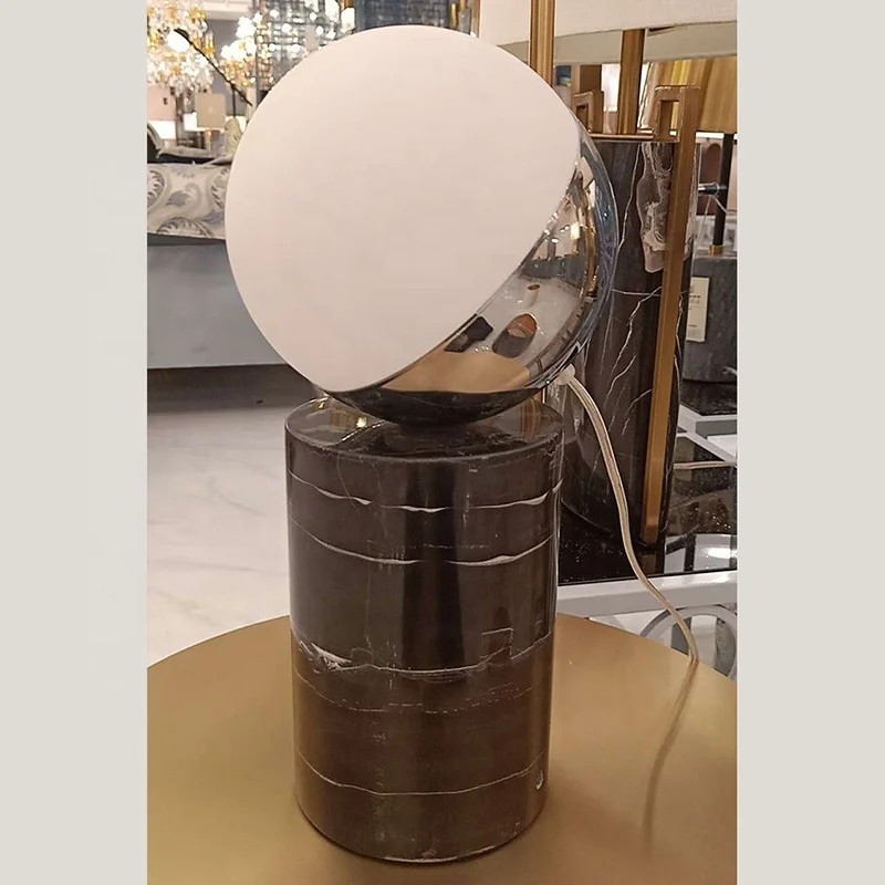 Постмодерн мраморная основа стеклянный шар Shadelamp стоящая настольная лампа lampada Da