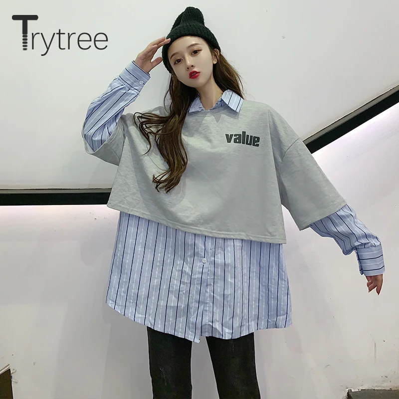 Trytree 2019 Осень Зима Женский комплект из двух частей Повседневный отложной