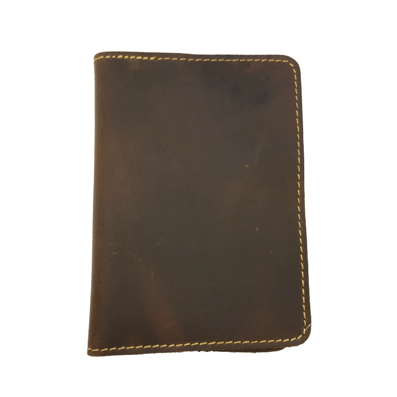 

leather short card wallet unisex men travel passport wallets