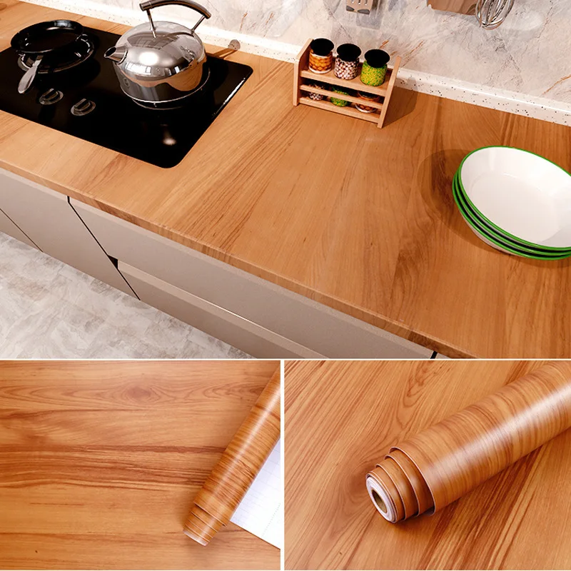 Уплотненный ПВХ водонепроницаемый самоклеющиеся обои рулон мебели шкафы