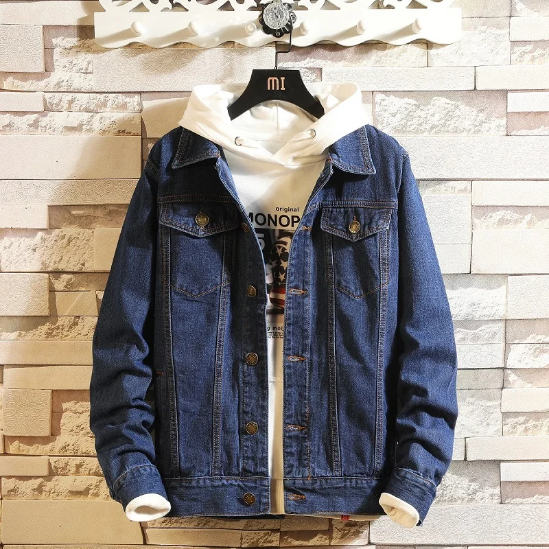 Мужская джинсовая куртка Idopy синяя новая весенне-осенняя верхняя одежда