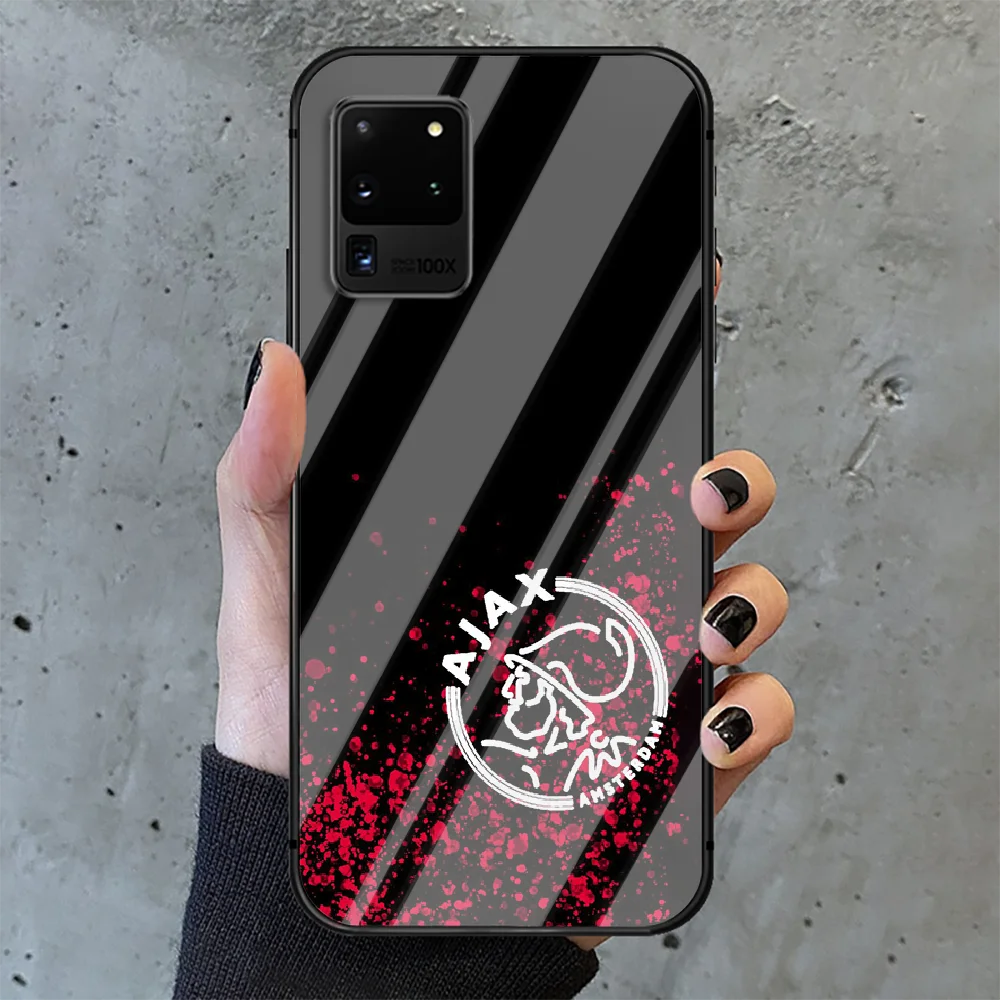 

Football Ajax Team Phone Tempered Glass Case Cover For Samsung Galaxy S Note 5 6 9 10 10E 20 21 FE Plus Uitra Shell Coque Luxury