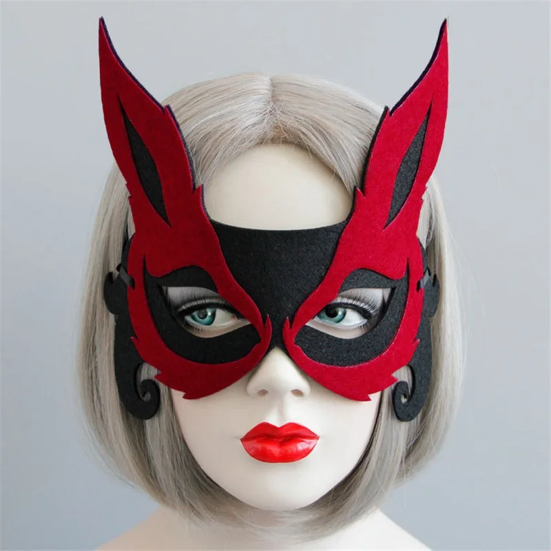 

1pc Red Sexy Fox Half Face Mask Universal Face Decoration Costume Cosplay Carnival Masquerade Mask Halloween Party Masks