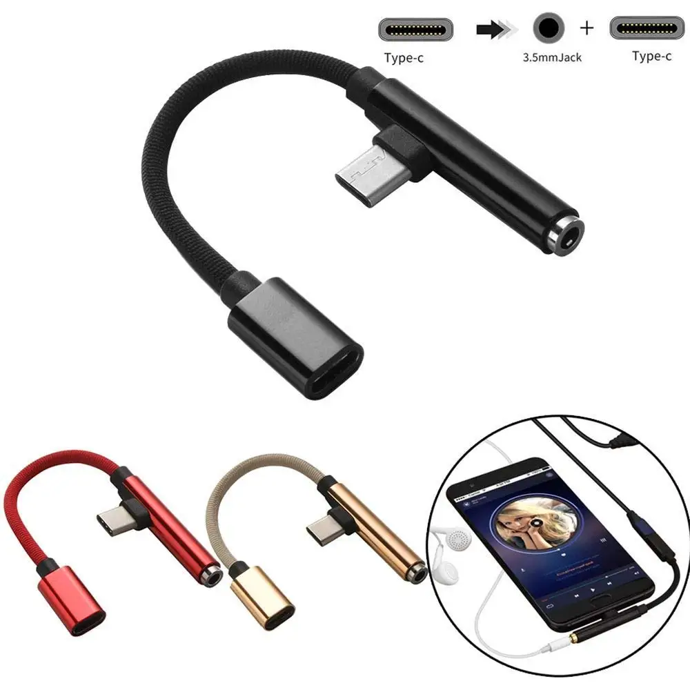 USB Type-C Aux аудио кабель адаптер Type C к 3 5 мм разъем для наушников 2 в 1 зарядное