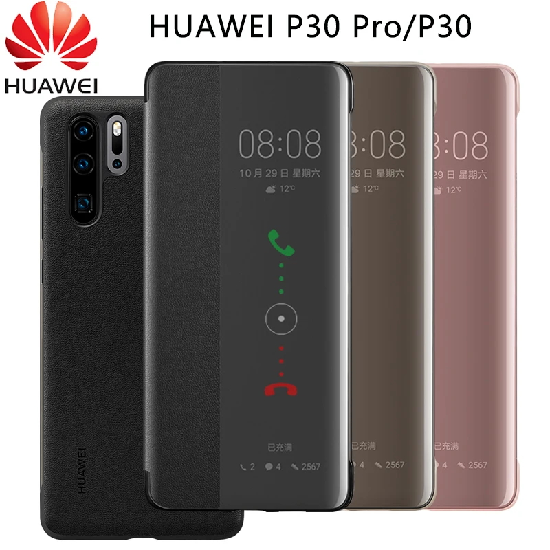Оригинальный Официальный чехол HUAWEI P30 Pro умный кожаный защитный с окошком для