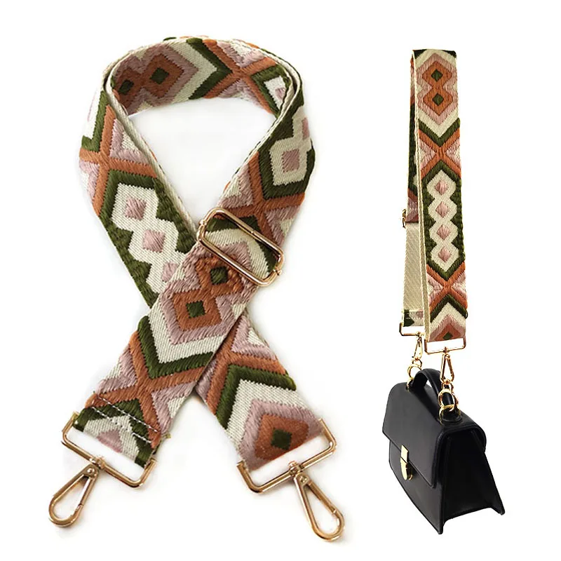 

Meetee 4M 50mm 2mm Thick Polyester Jacquard Webbing Bag Strap Belt Woven Pattern Ribbon Band DIY Garment Sewing Webbings Tape