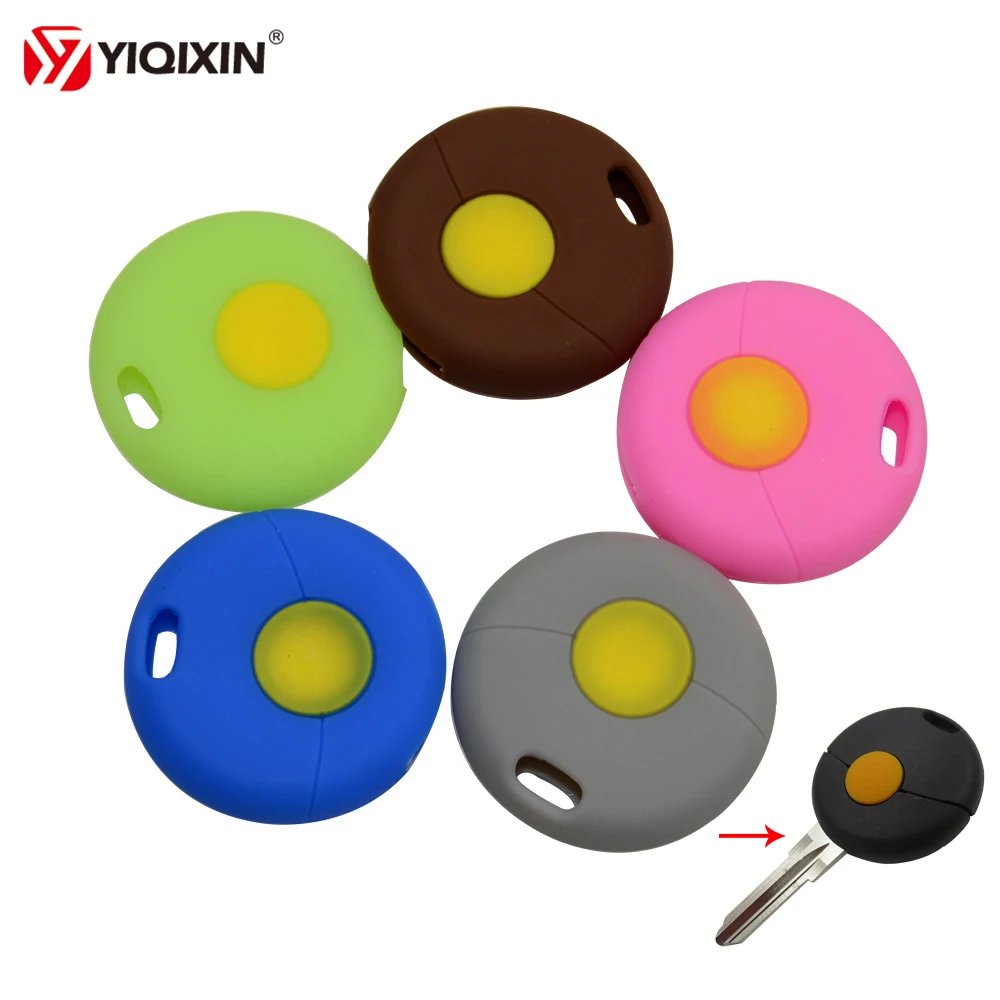 

YIQIXIN 1 Button Key Case Protector For Benz Mercedes Smart Cross Forfour W203 202 W204 W210 Silicone Remote Car Key Shell Cover