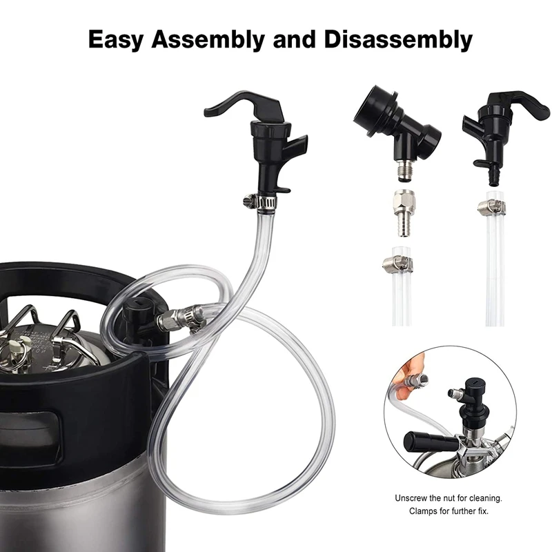3Ft Beer Line Assembly Ball Lock Disconnect Liquid Tubing Party Beverage Dispensing Hose Kit with Tap&amp4 Clamps | Дом и сад