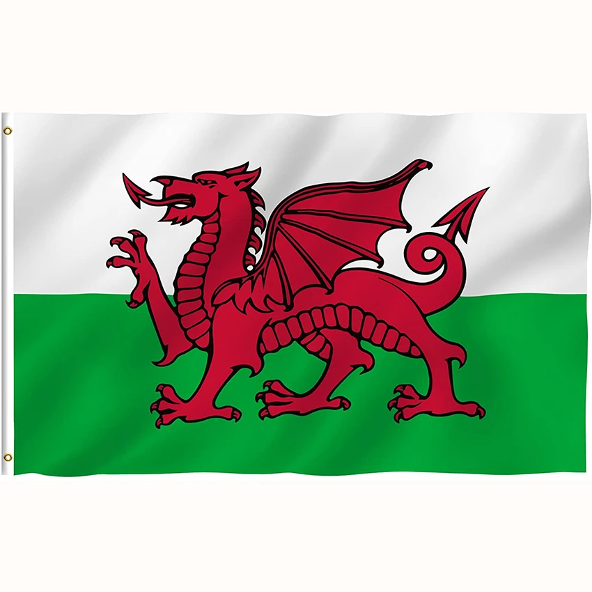 

Традиционные флаги и баннеры из Уэльса 90x150 см, оптовая продажа, 3x5 футов, большой национальный двойной сшитый полиэстер с латунными Люверсам...
