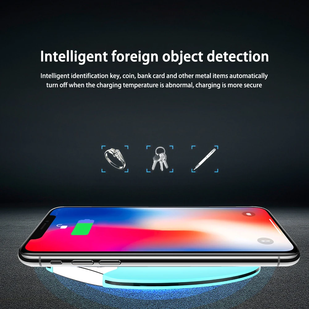 Быстрое беспроводное зарядное устройство 10 Вт USB Быстрая Зарядка Qi Беспроводная