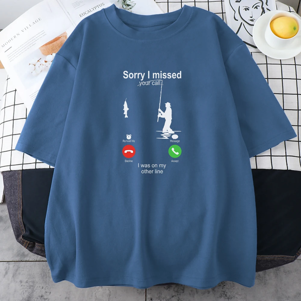 

Sorry I Missed I Was On My Other Line Prints Tshirts Women Casual Trip Top Casual Oversized Clothes Casual Home T Shirts Womens
